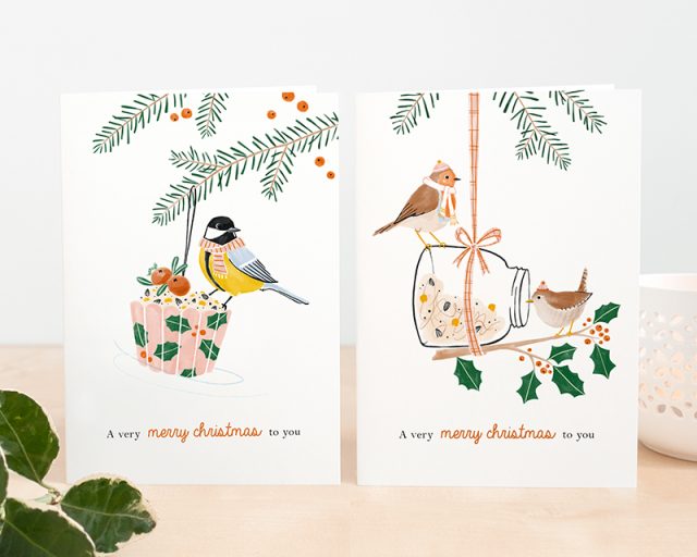 kerstkaarten met vogels