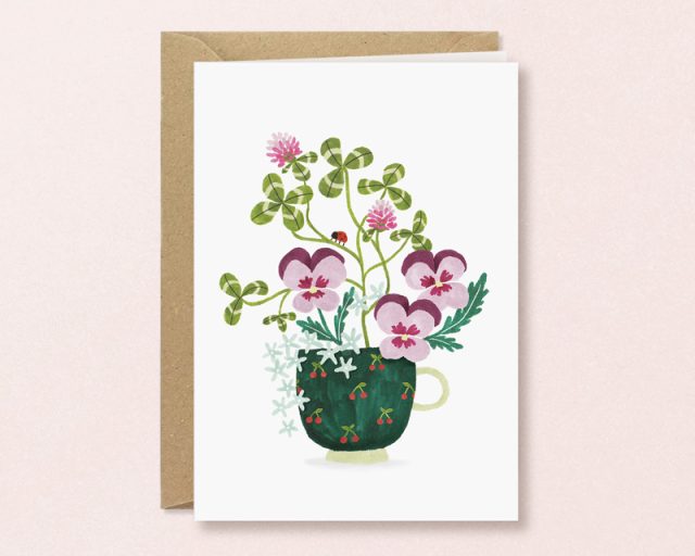 kaart met bloemen illustratie