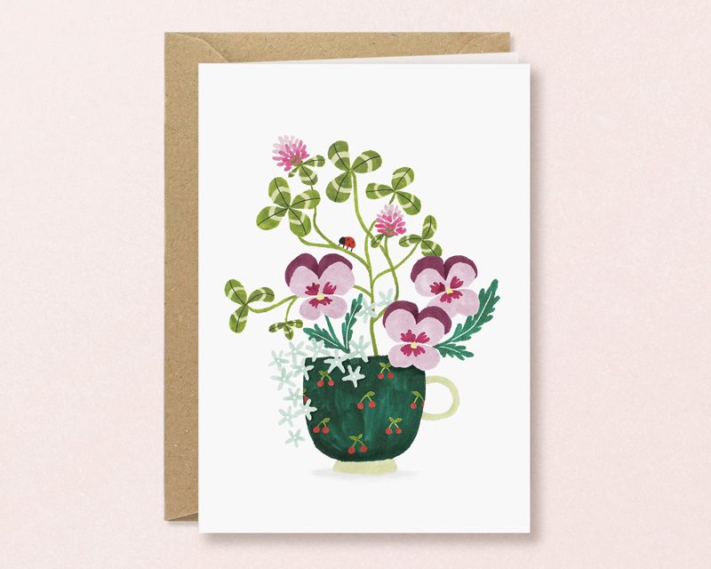 kaart met bloemen illustratie