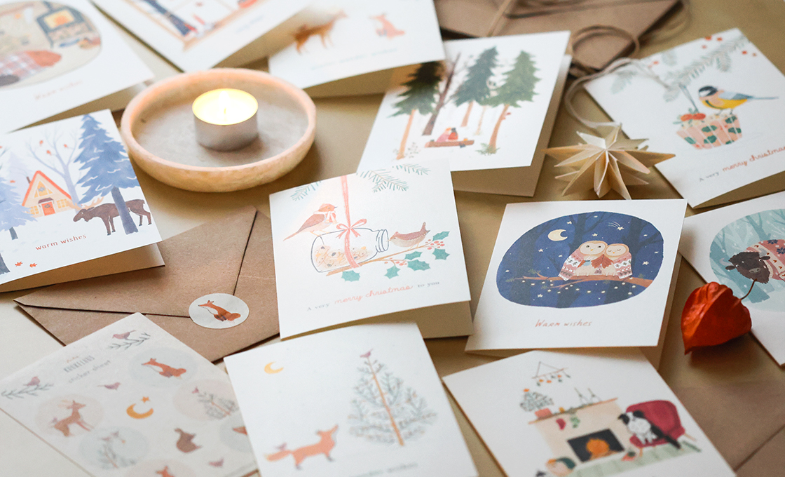 kerstkaarten illustratie